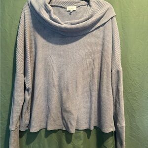 Lucky Brand Gray Cowl Neck Sweater